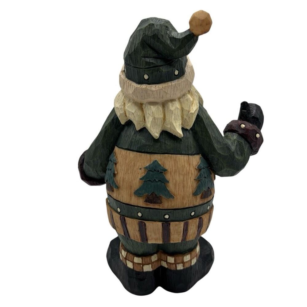 Rustic Santa Folk Art Statue Faux Carved Wood Christmas Decor 11.5" X 7" X 5" - Picture 4 of 9